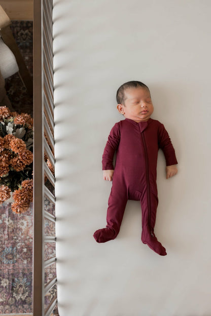 Kyte Baby Zippered Footie in Burgundy
