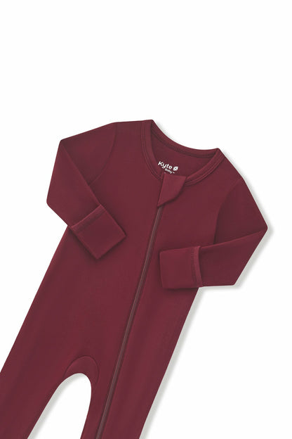 Kyte Baby Zippered Footie in Burgundy