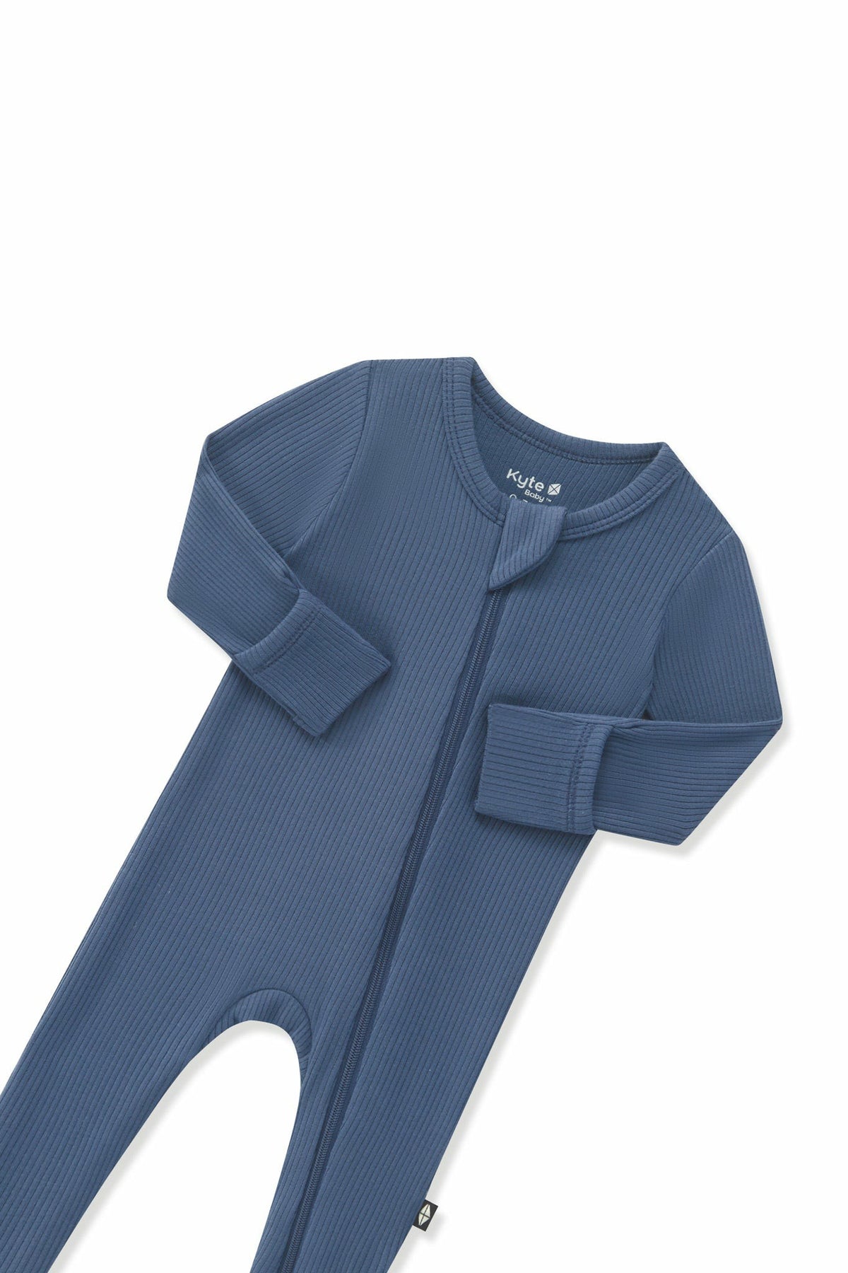 Kyte Baby Ribbed Zipper Footie in Oxford
