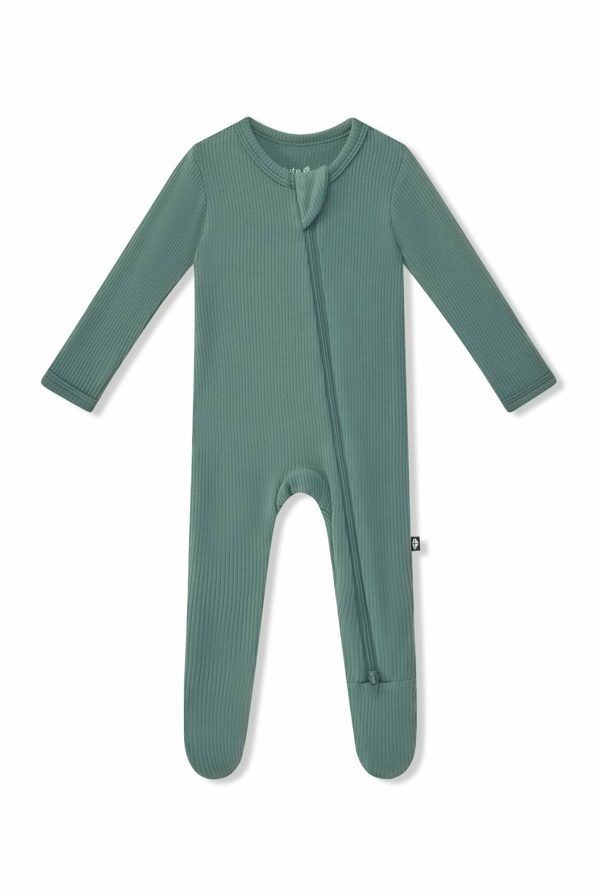 Kyte Baby Ribbed Zipper Footie in Pine