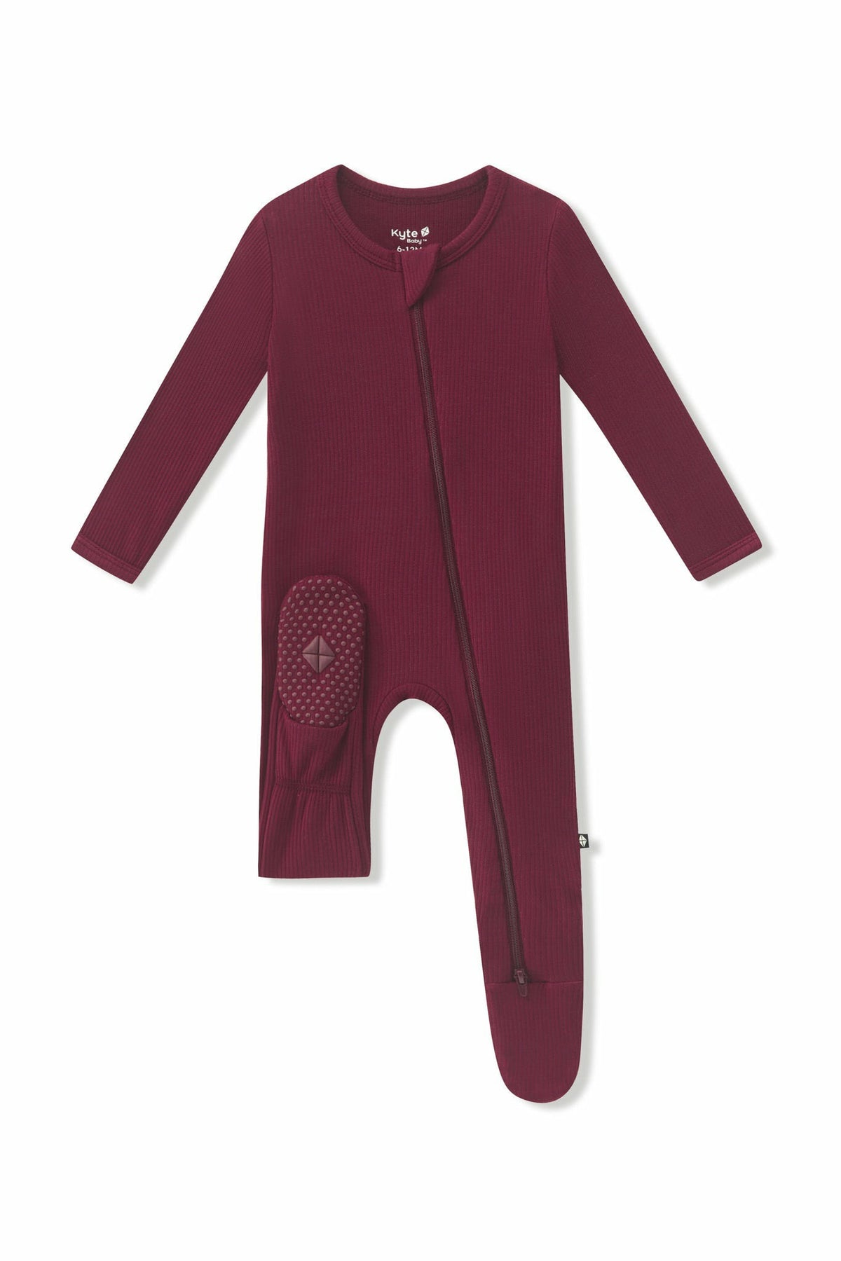 Kyte Baby Ribbed Zipper Footie in Burgundy