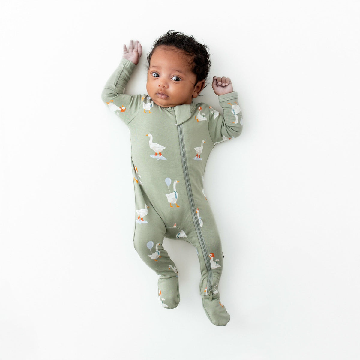 Kyte Baby Goose Zippered Footie Pajamas