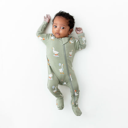 Kyte Baby Goose Zippered Footie Pajamas