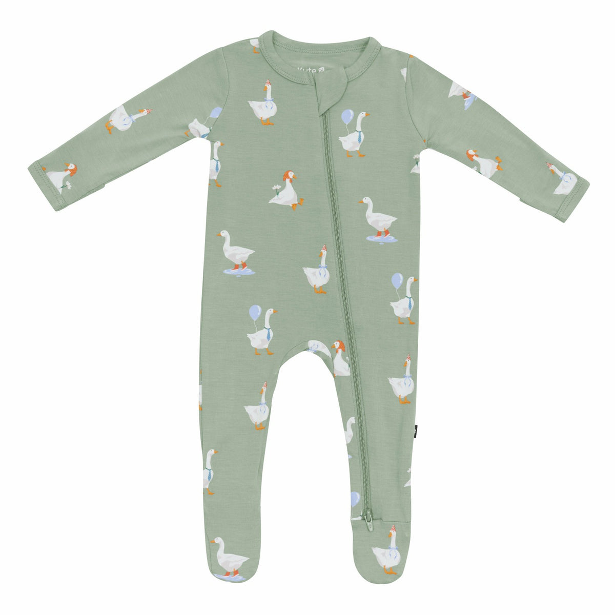 Kyte Baby Goose Zippered Footie Pajamas
