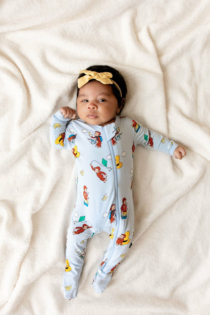Kyte Baby Zippered Footie in Curious George