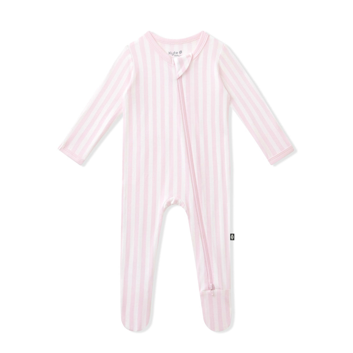 Kyte Baby Zippered Footie in Small Sakura Stripe