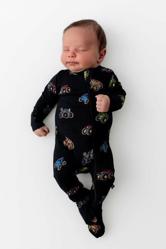 Kyte Baby Zippered Footie in Monster Truck