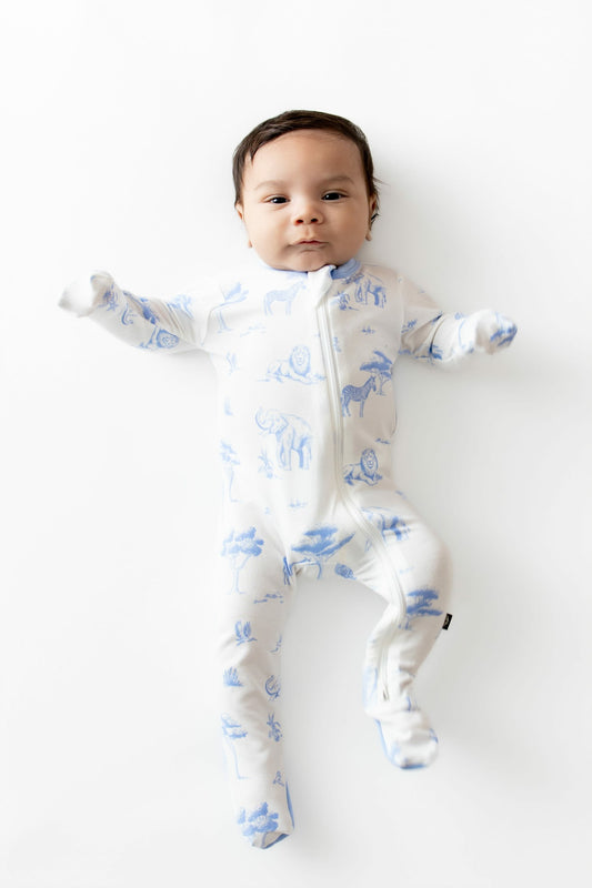Kyte Baby Zippered Footie in Toile Safari