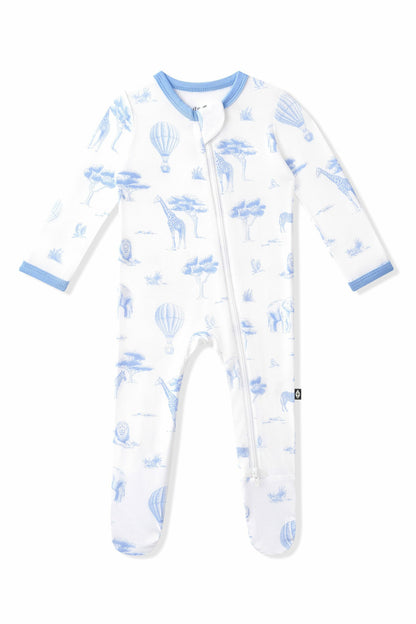 Kyte Baby Zippered Footie in Toile Safari