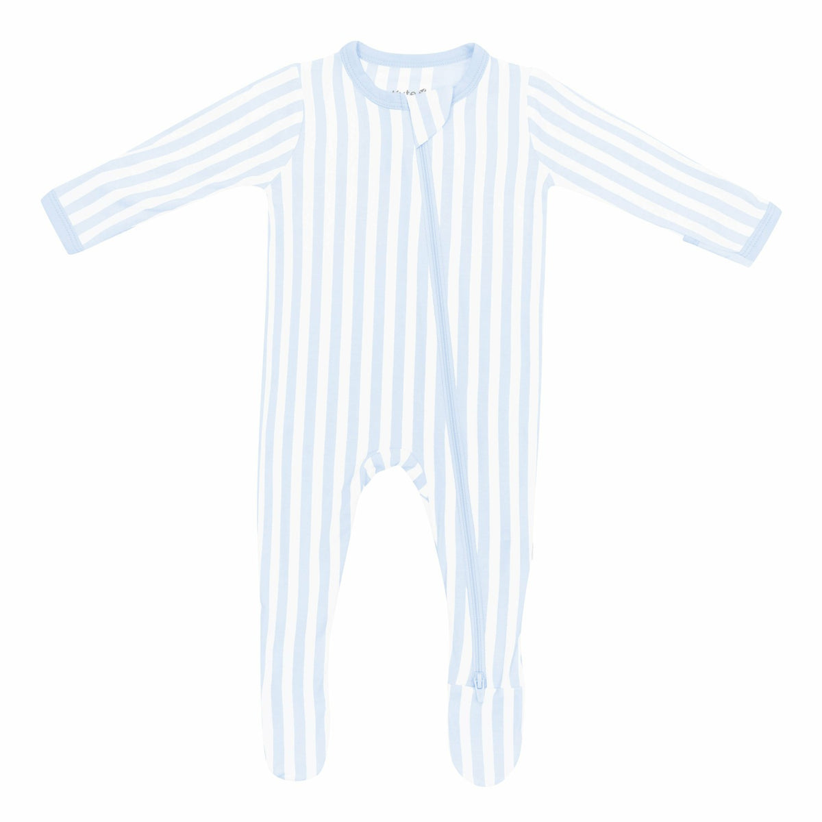 Kyte Baby Zippered Footie in Small Mist Stripe