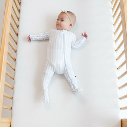 Kyte Baby Zippered Footie in Small Mist Stripe