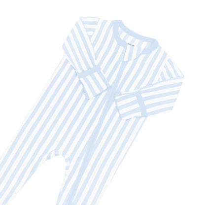 Kyte Baby Zippered Footie in Small Mist Stripe