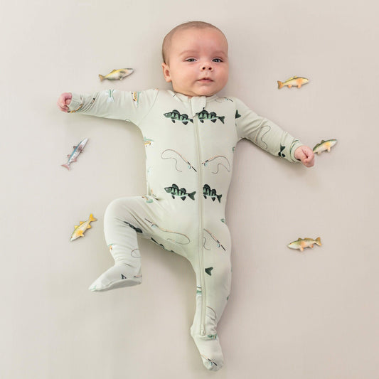 Kyte Baby Zippered Footie in Fishing