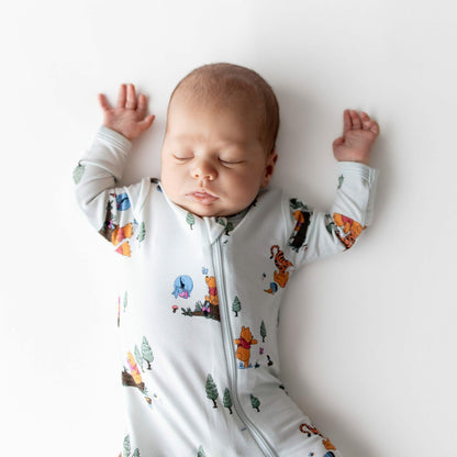 Kyte Baby Zippered Footie in Winnie the Pooh Hundred Acre Wood