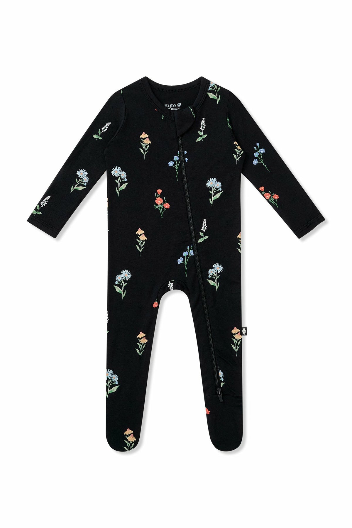 Kyte Baby Zippered Footie in Midnight Wildflower