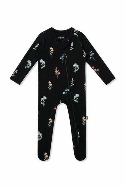 Kyte Baby Zippered Footie in Midnight Wildflower