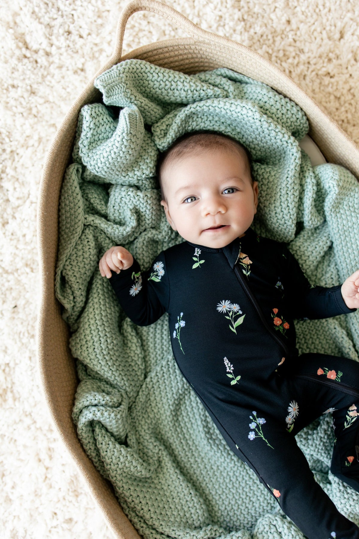 Kyte Baby Zippered Footie in Midnight Wildflower