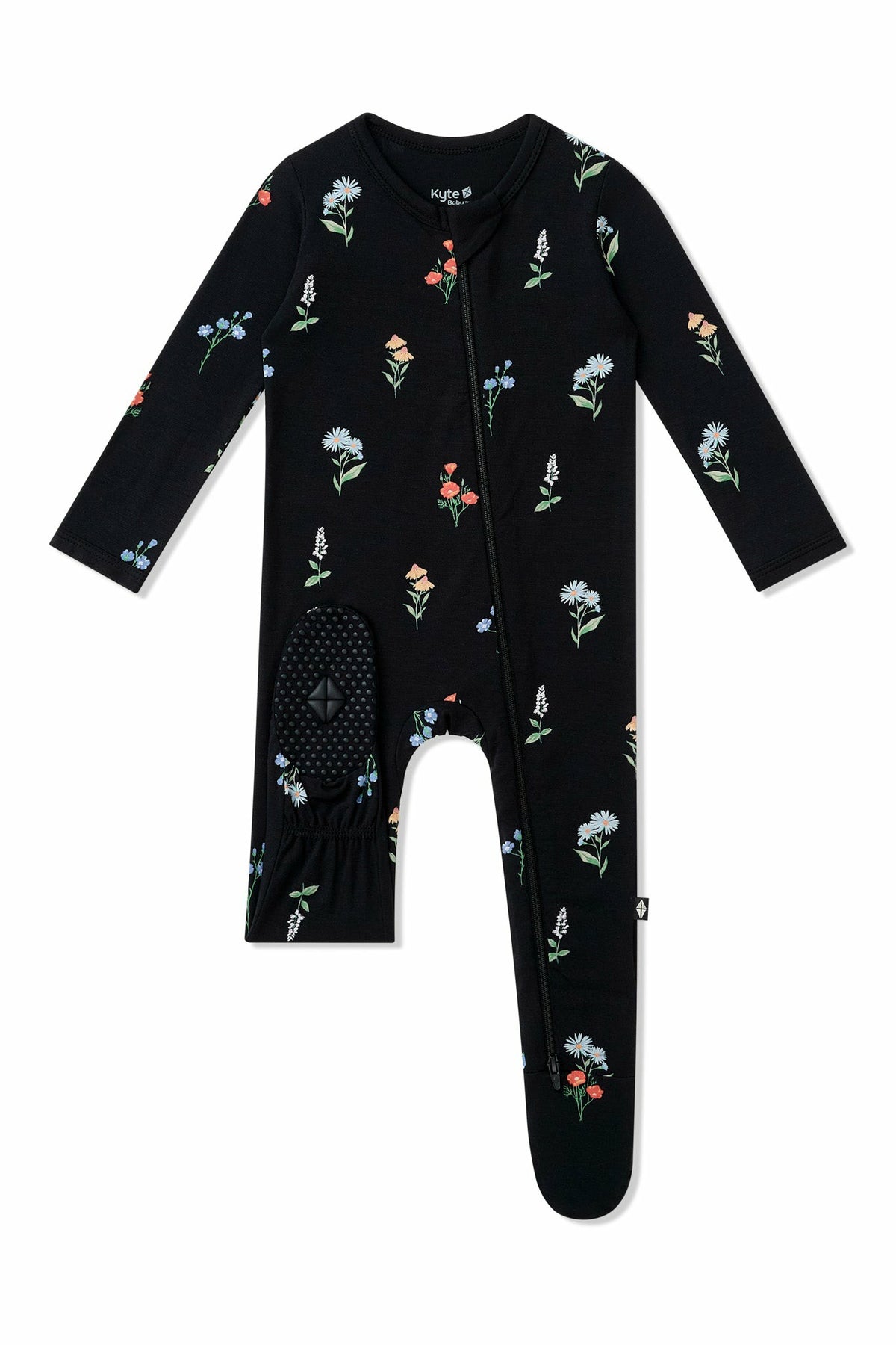 Kyte Baby Zippered Footie in Midnight Wildflower