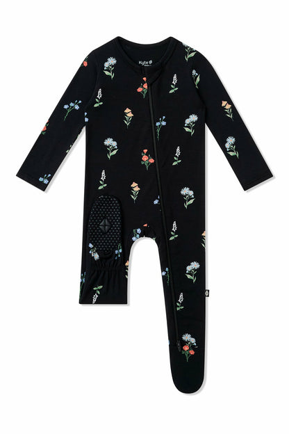 Kyte Baby Zippered Footie in Midnight Wildflower