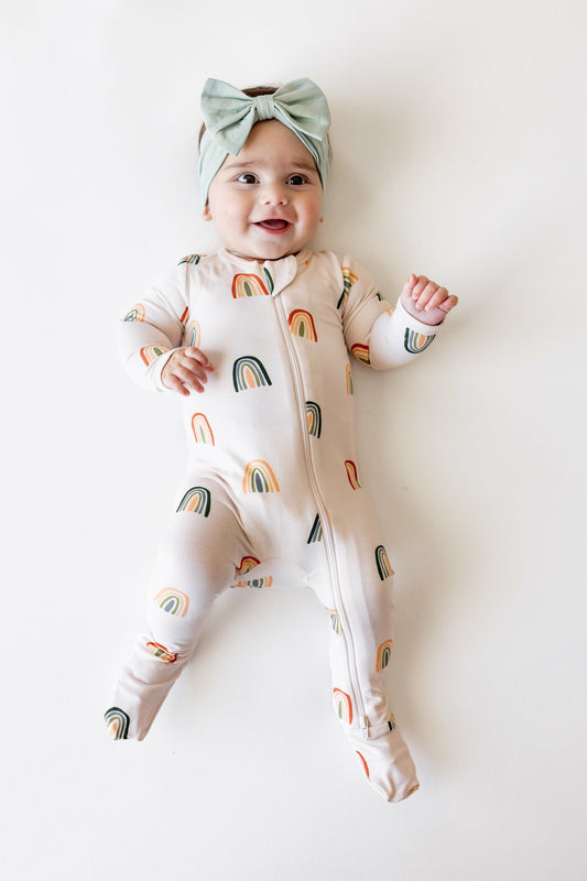 Kyte Baby Zippered Footie in Retro Rainbow