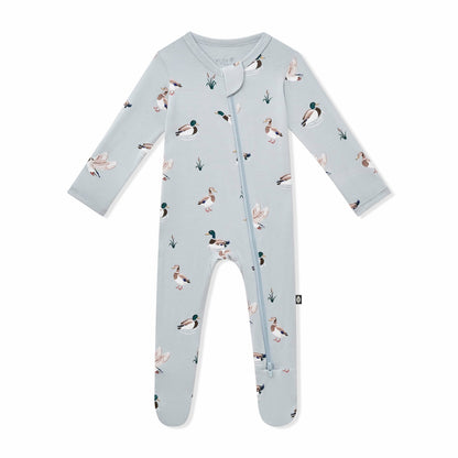 Kyte Baby Zippered Footie in Mallard Duck