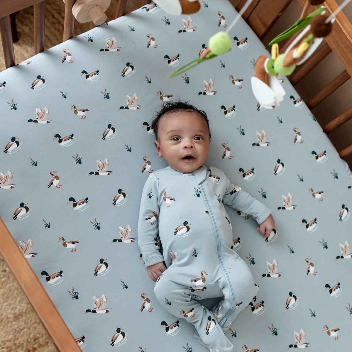Kyte Baby Zippered Footie in Mallard Duck