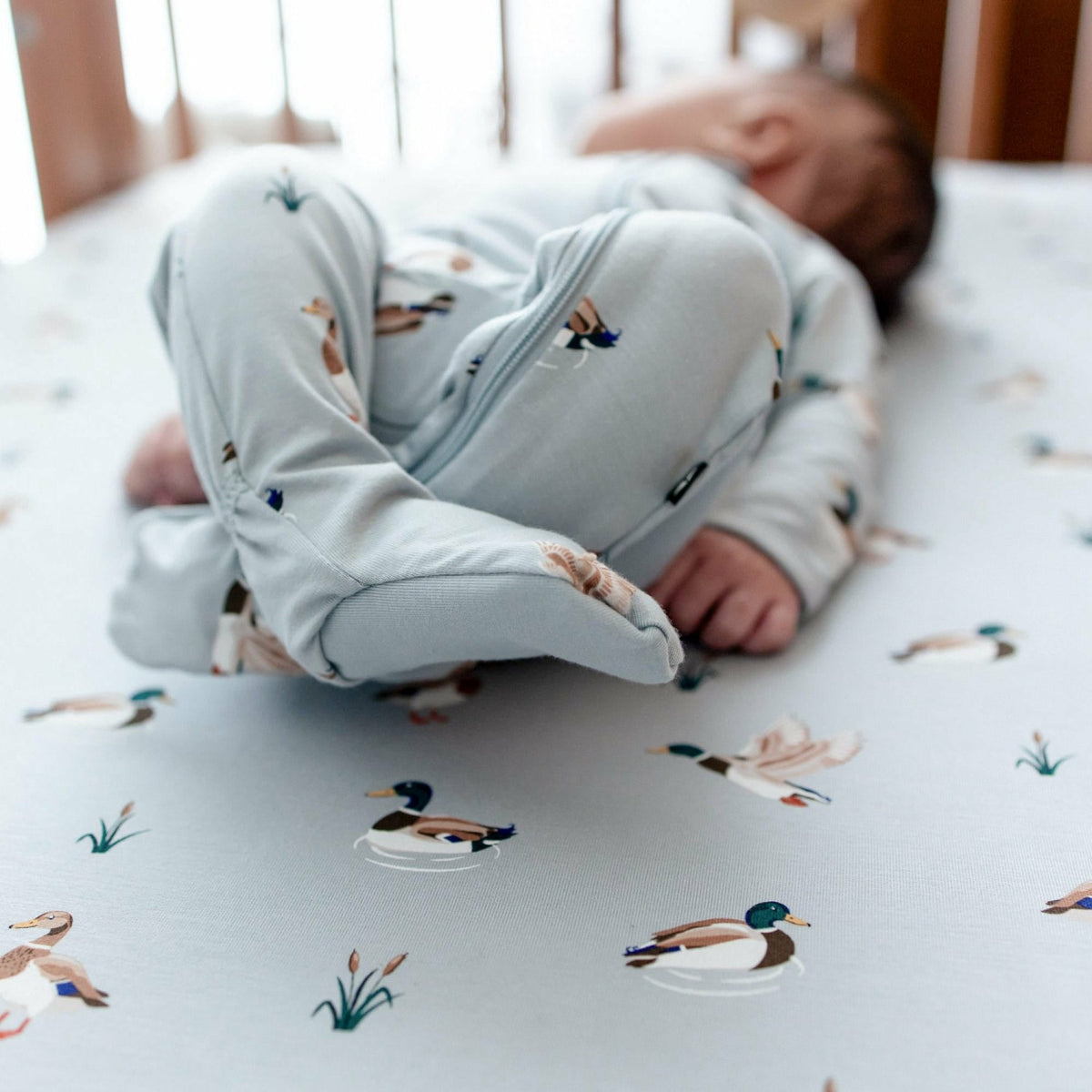 Kyte Baby Zippered Footie in Mallard Duck