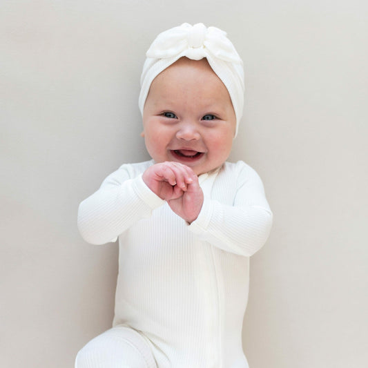 Kyte Baby Ribbed Headwrap in Cloud
