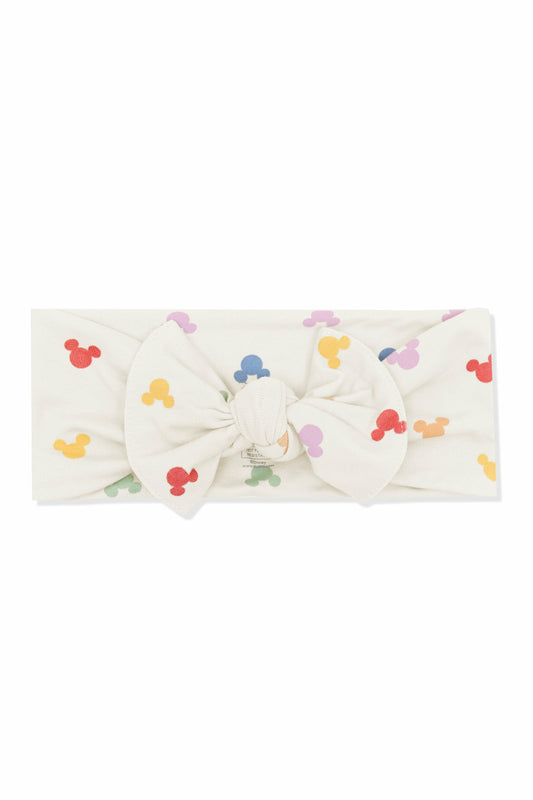 Kyte Baby Knotted Bow Headband in Pastel Mickey Mouse