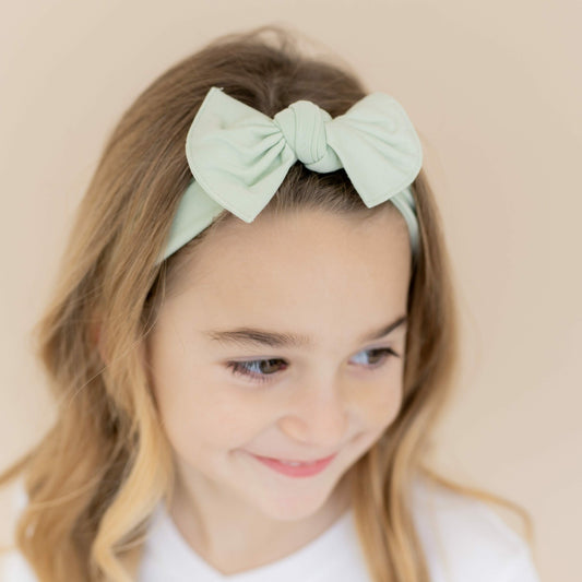 Kyte Baby Knotted Bow Headband in Basil