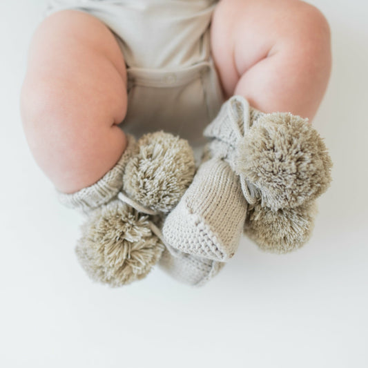 Kyte Baby Knit Booties in Almond