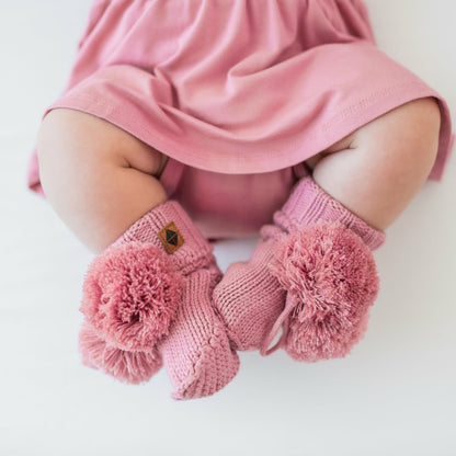 Kyte Baby Knit Booties in Apple Blossom