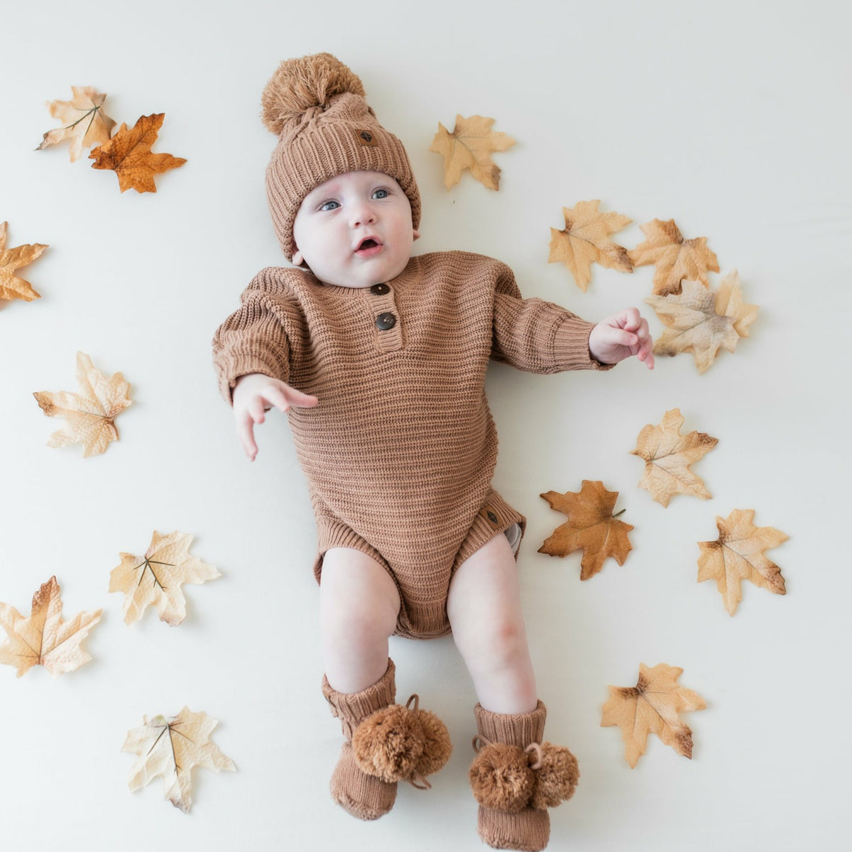 Kyte Baby Knit Booties in Latte