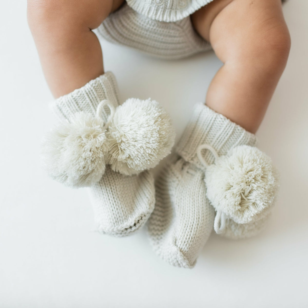 Kyte Baby Knit Booties in Oat