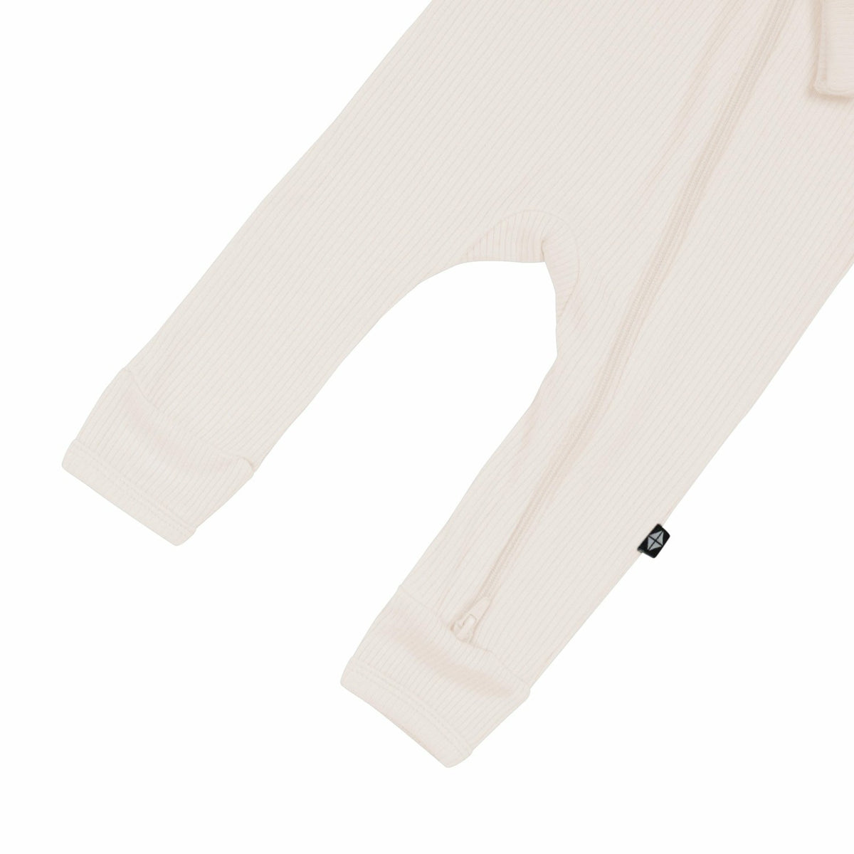 Kyte Baby Ribbed Zipper Romper in Oat