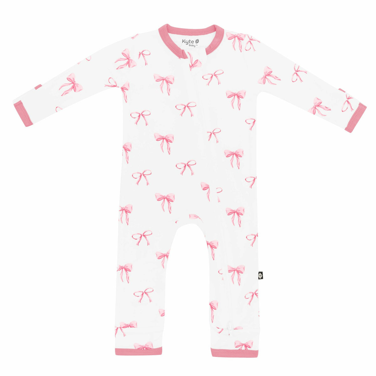 Kyte Baby Shop Bamboo Zippered Romper in Bow Print