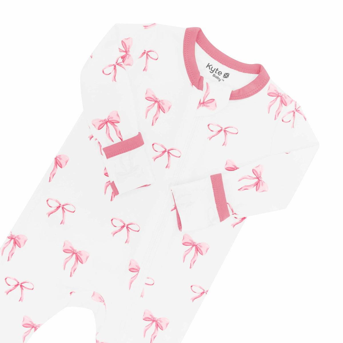 Kyte Baby Shop Bamboo Zippered Romper in Bow Print