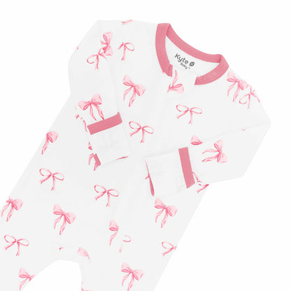 Kyte Baby Shop Bamboo Zippered Romper in Bow Print