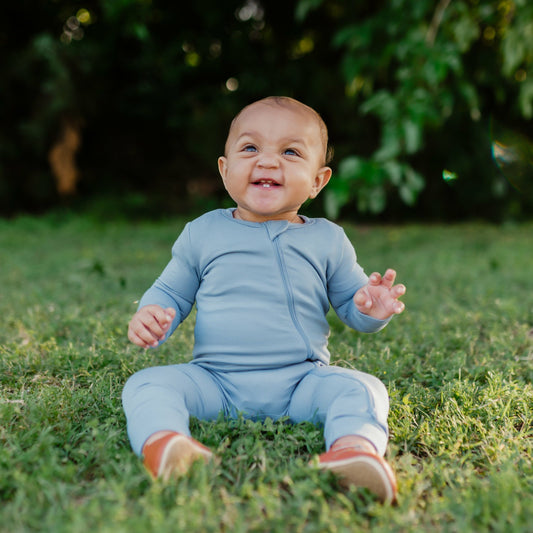 Kyte Baby Zippered Romper in Slate