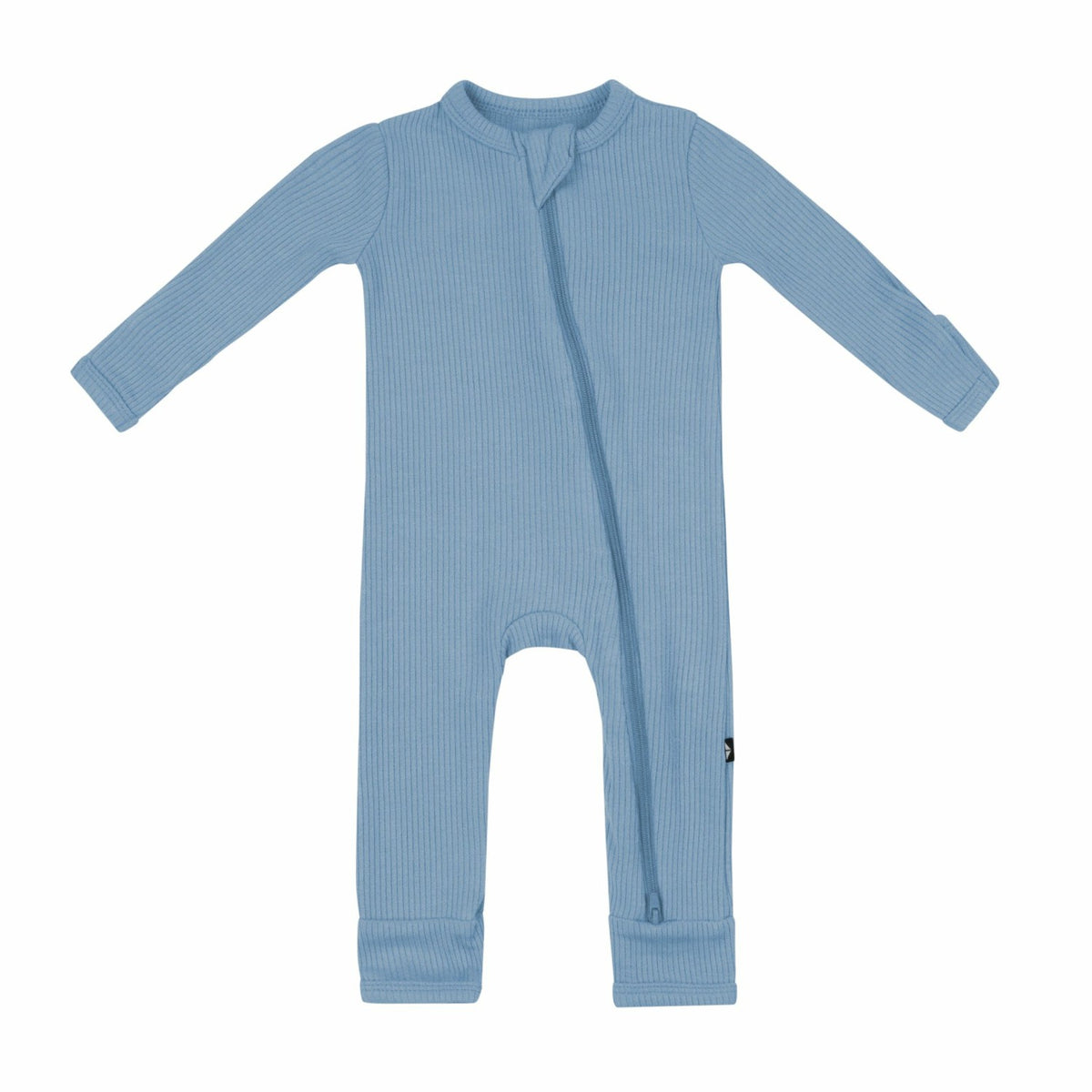 Kyte Baby Ribbed Zipper Romper in Slate