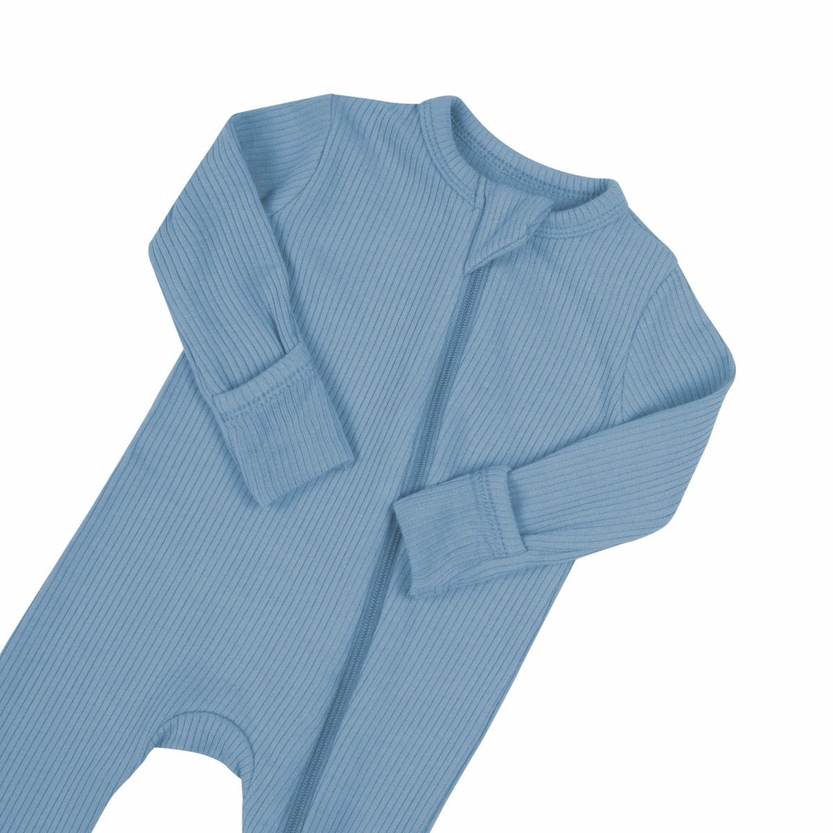 Kyte Baby Ribbed Zipper Romper in Slate