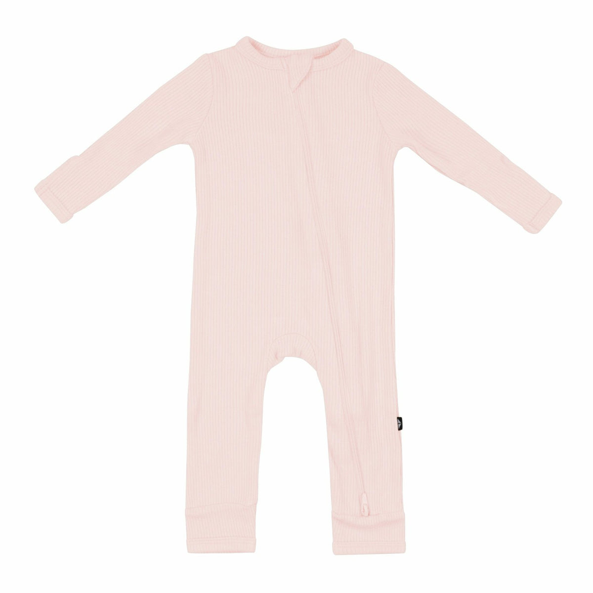 Kyte Baby Ribbed Zipper Romper in Blush