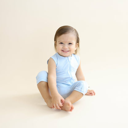 Kyte Baby Zippered Sleeveless Romper in Breeze