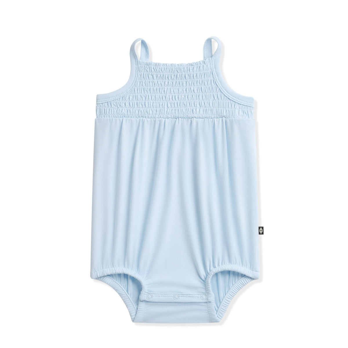 Kyte Baby Smocked Bubble Romper in Breeze
