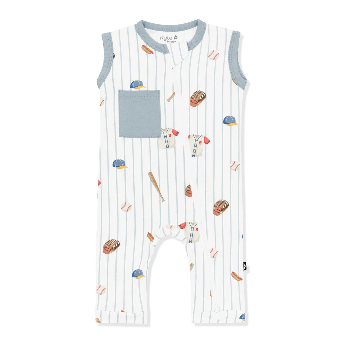Kyte Baby Zippered Sleeveless Romper in Home Run