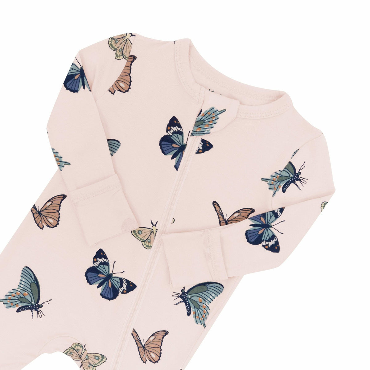 Kyte Baby Zippered Romper in Blush Butterfly