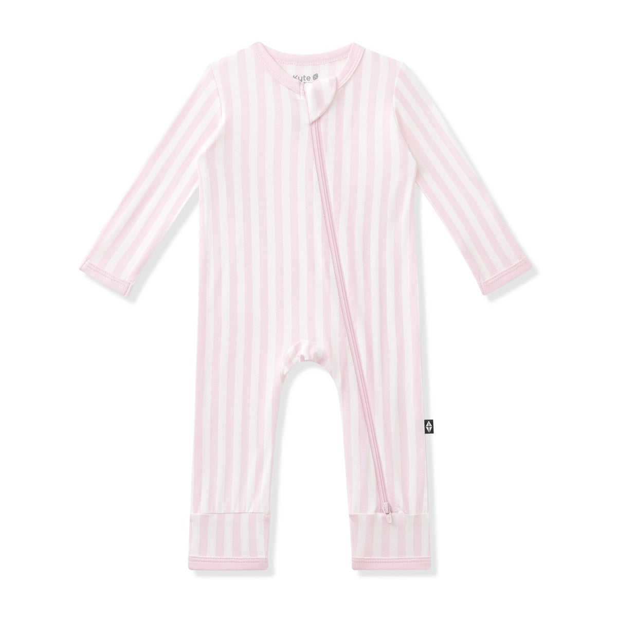 Kyte Baby Zippered Romper in Small Sakura Stripe