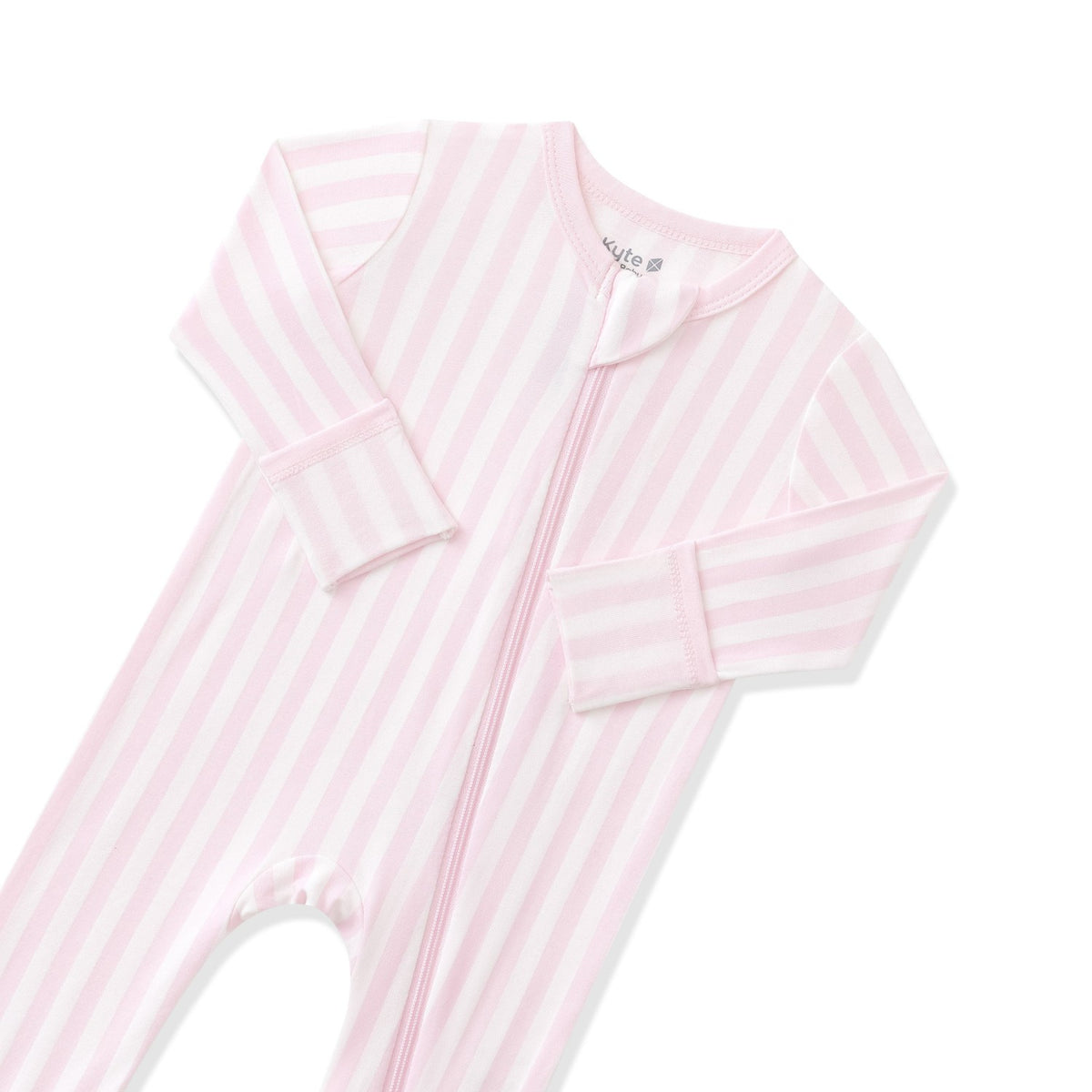 Kyte Baby Zippered Romper in Small Sakura Stripe