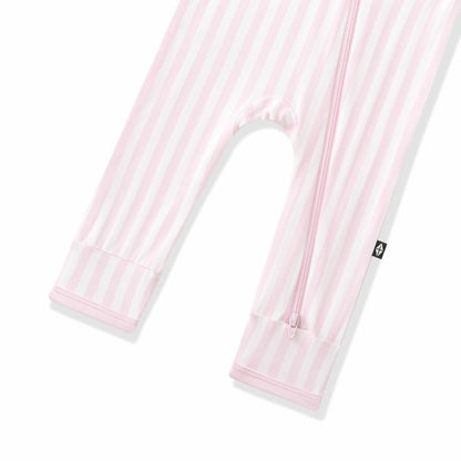 Kyte Baby Zippered Romper in Small Sakura Stripe