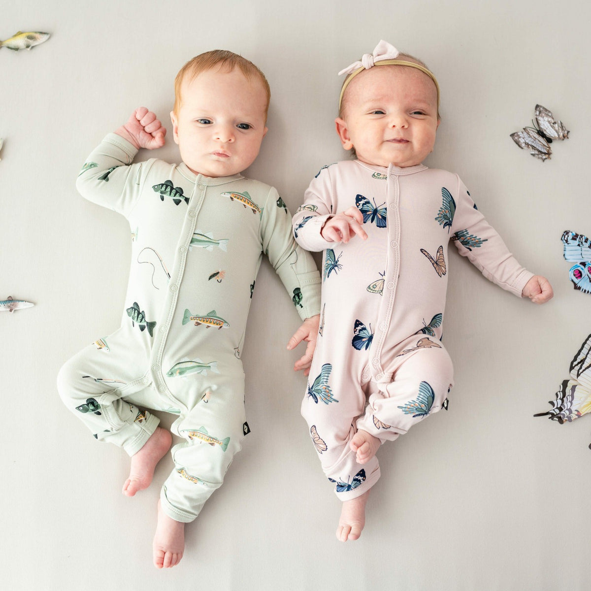Kyte Baby Romper in Blush Butterfly